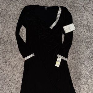MSK Black Dress with Silver Accents